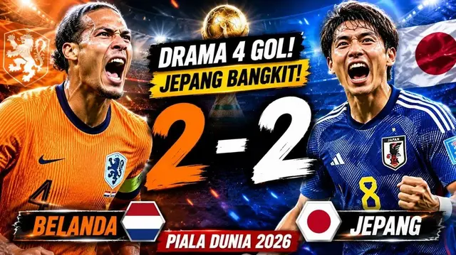 Jepang Tunjukkan Perlawanan Kuat, Paksa Belanda Imbang 2-2